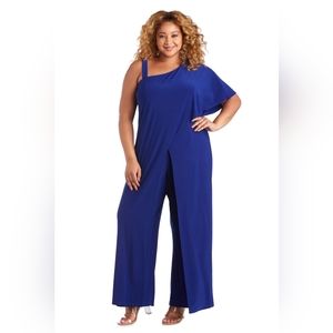 R&M Richards One Shoulder Flare Jumpsuit